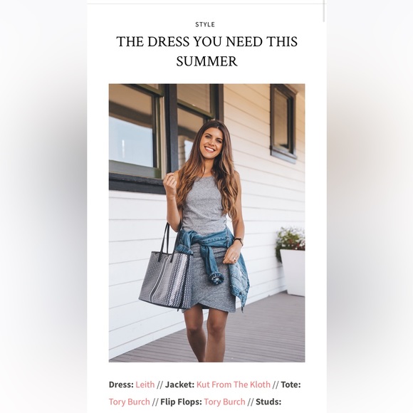 Leith Grey Ruched T-Shirt Dress - Picture 1 of 5